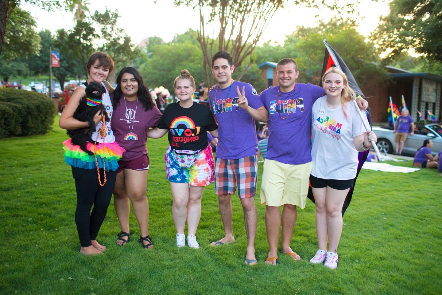 Group of six students representing the LGBTQ community